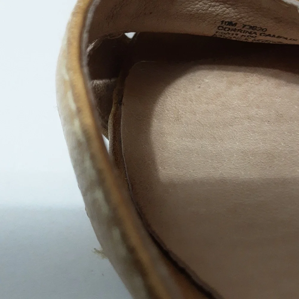 Frye Cognac Leather Platform Sandal with Ankle Strap